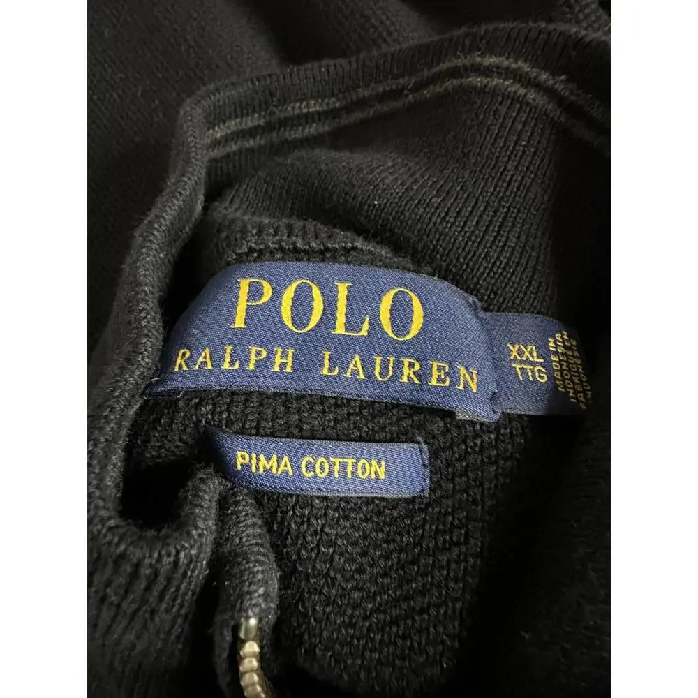 Polo Ralph Lauren classic Pima cotton quarter zip mock neck pullover sweater XXL